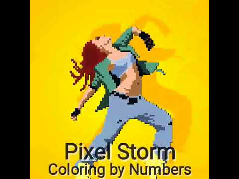 Coloring Book - Pixel Storm. Coloring by Numbers Video