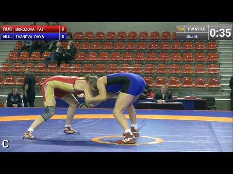 Qualification FW - 69 kg: Tatiana MOROZOVA (RUS) df. Dayana IVANOVA (BUL) by TF, 10-0