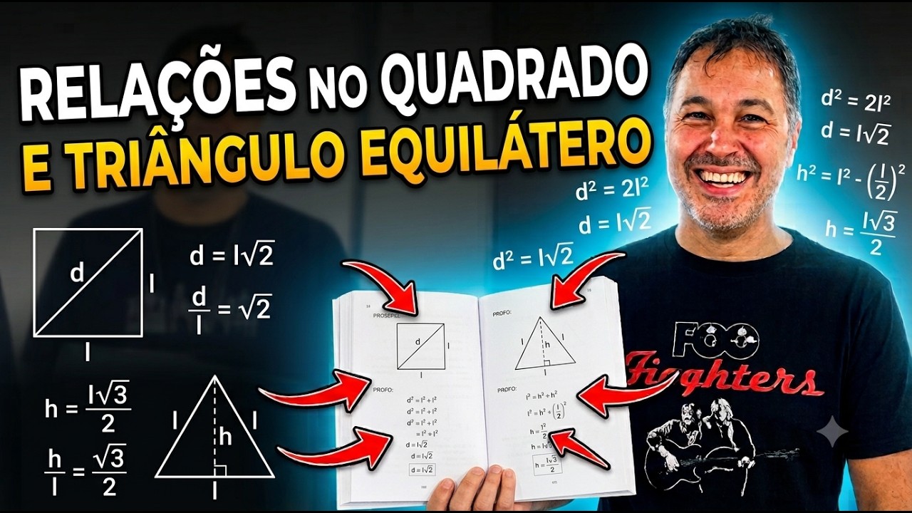 4.2 Relação entre a diagonal e o lado do quadrado e a altura e o lado do triangulo equilátero 9°ano.