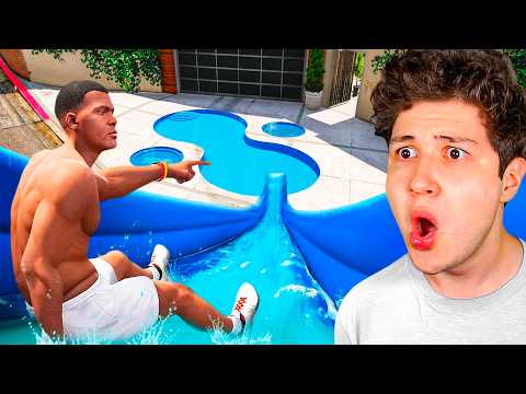 CONVERTÍ la CASA de FRANKLIN en un PARQUE ACUÁTICO en GTA 5! 🏡🛝 (Mods)