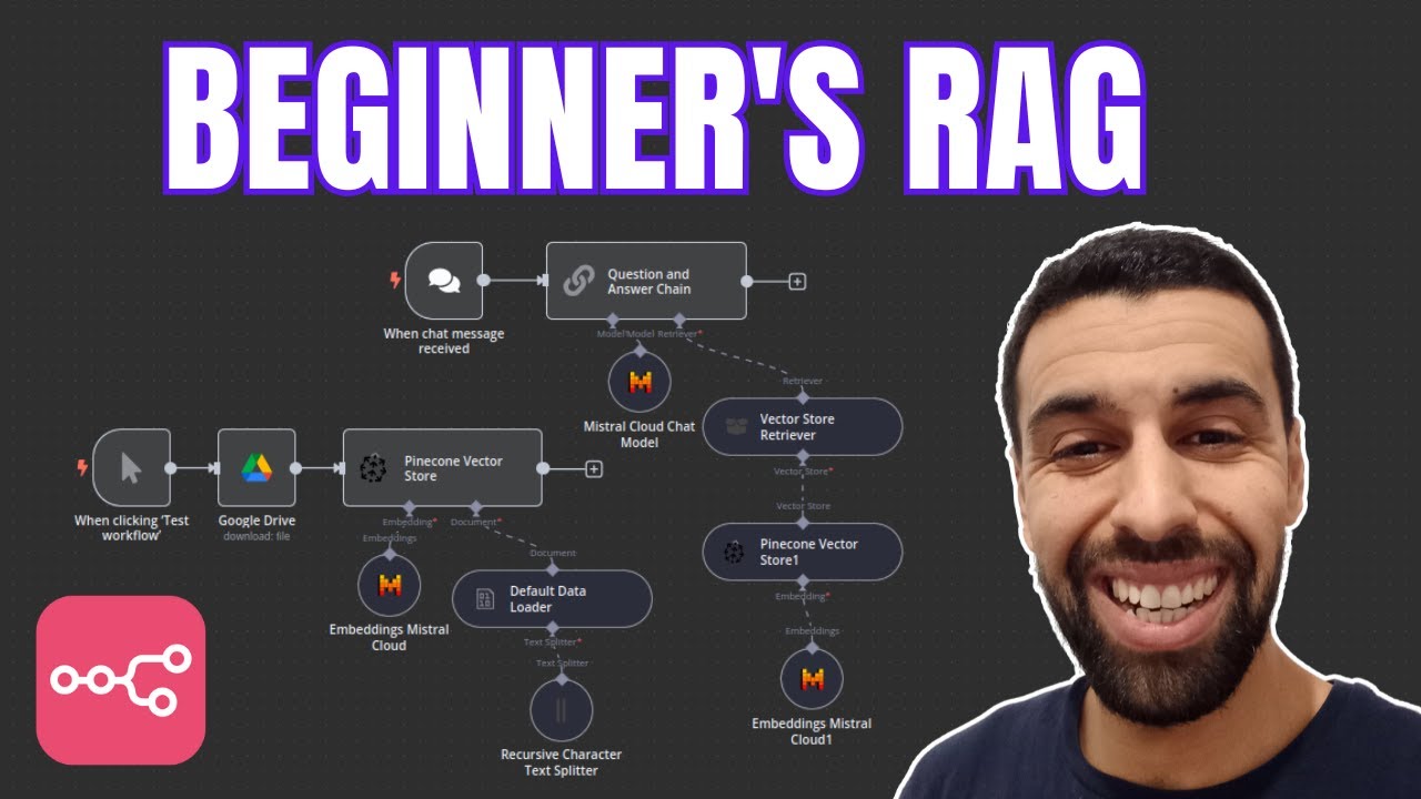 Beginner's RAG AI Agent Tutorial with n8n, using Mistral and Pinecone (NO CODE) | FREE Setup