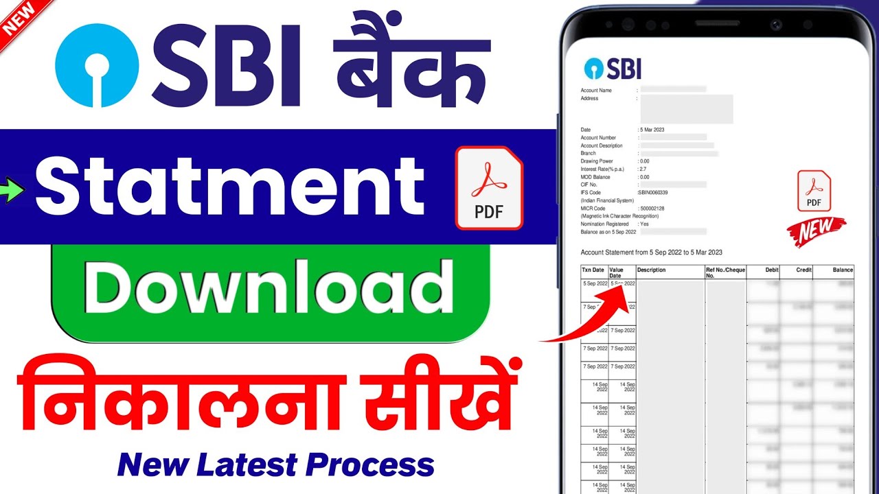 SBI bank statement kaise nikale | sbi bank statement pdf download | sbi account statement download