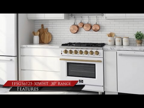 Forno Massimo Cuisinière à double combustible de 30 pouces. (FFSGS6125-30WHT)