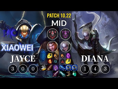 DMO Xiaowei Jayce vs Diana Mid - KR Patch 10.22