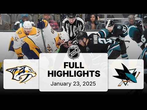 NHL Highlights | Predators vs. Sharks | January 23, 2025