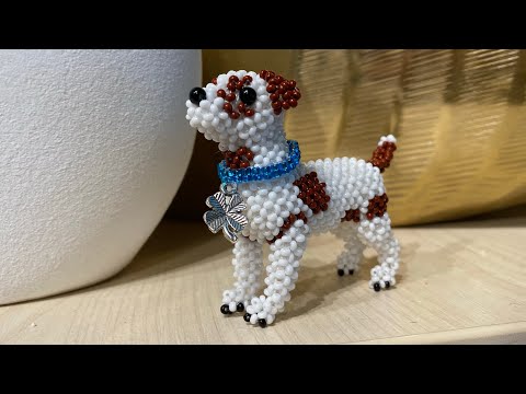 Туториал на амигуруми собачку Джек-Рассела из бисера 1 часть