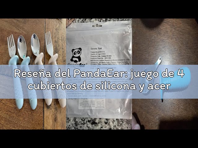 Vídeo relacionado con PandaEar Juego de Cubiertos para Bebés y Niños, 6 Piezas de Cucharas y Tenedores de Silicona y Acero Inoxidable para Bebés, Sin BPA con Diseño Antiahogo de Sujeción de Silicona (Azul & Verde & Beige)