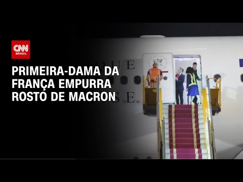 Primeira-dama da França empurra rosto de Macron; veja vídeo | CNN BRASIL
