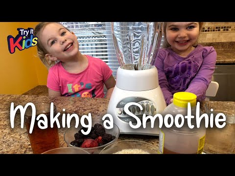 Kids Making a Yummy Smoothie