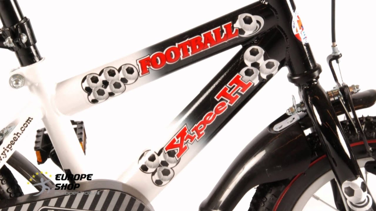 Kinderfiets 12 Inch Zwart - Zilver Yipeeh Football