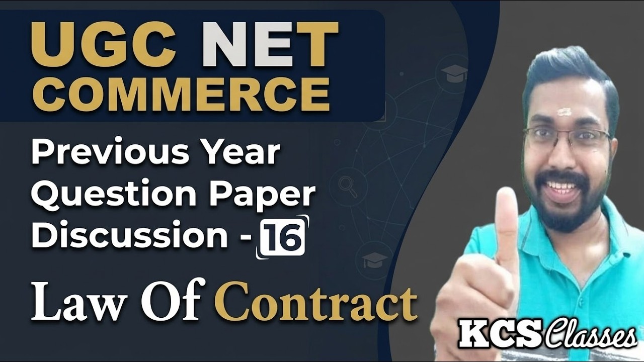 UGC NET Commerce 🔥 Previous Year Question Paper Discussion-16|Law of Contract 