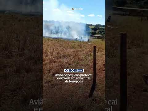 Avião de pequeno porte cai e explode em zona rural de Nerópolis