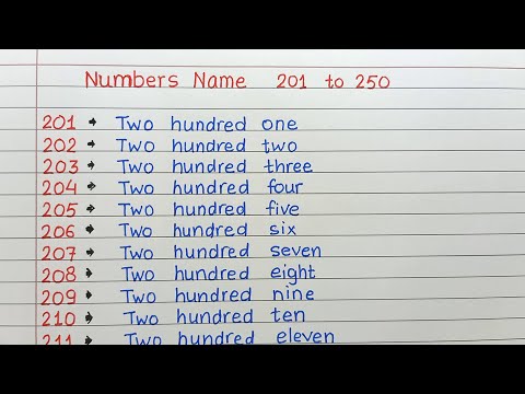 Write number names 201 to 250 in words II 201 to 250 number names II write spelling 201 to 250