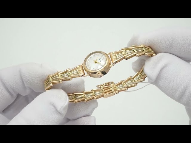 Женские золотые часы 0568 Видеообзор