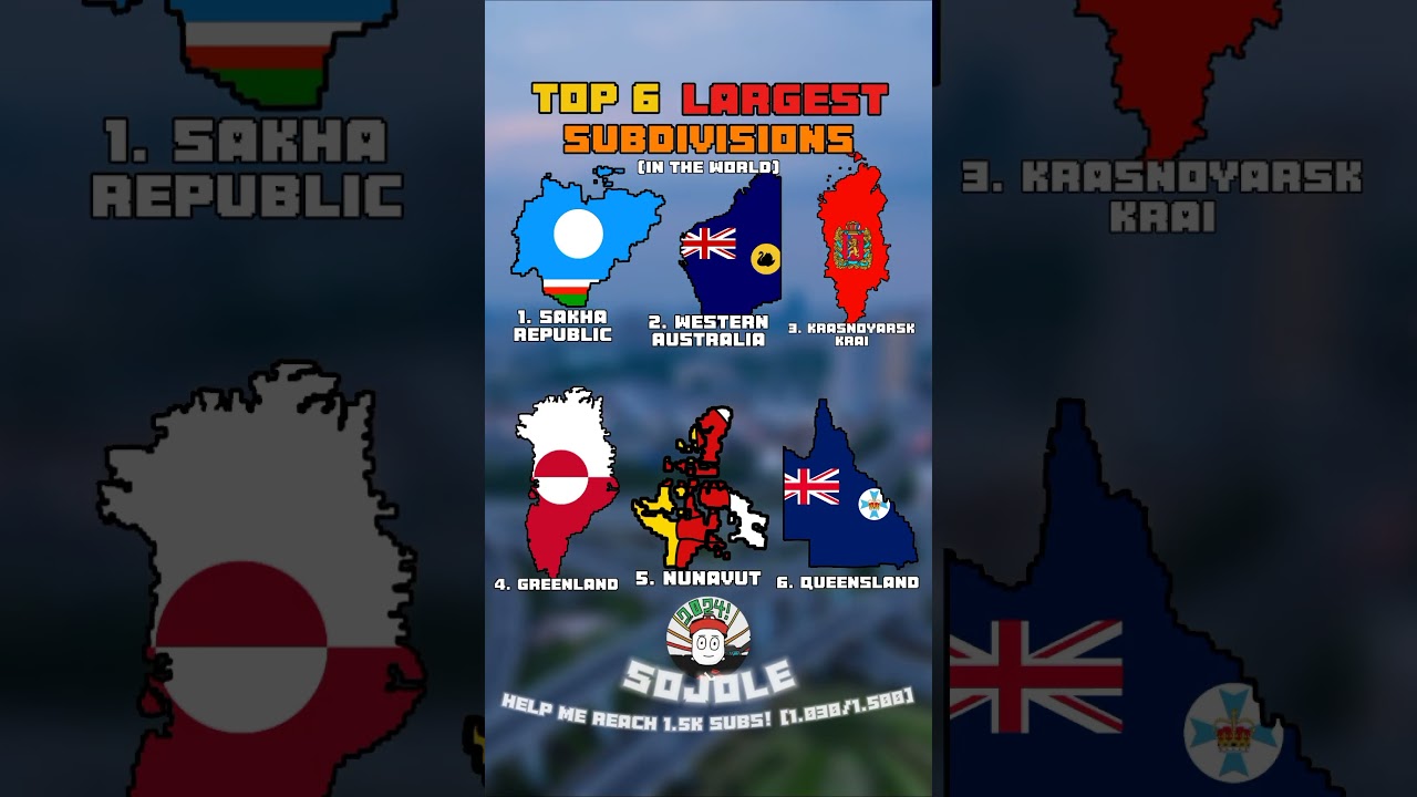Top 6 Largest Subdivisions in the World 🌎 | #world #mapping