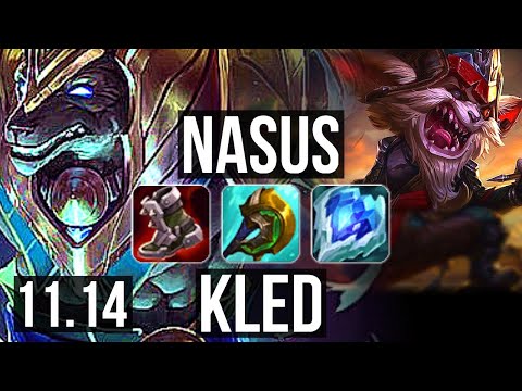 NASUS vs KLED (TOP) | 900+ games, Rank 9 Nasus, 4/2/9 | KR Master | v11.14