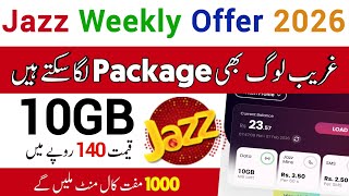 Jazz 10gb internet just 140 rupees | jazz weekly internet package 2026