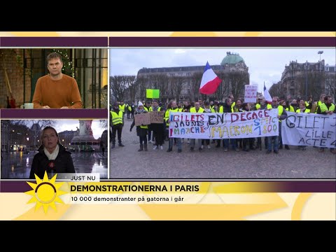 "1000-tals demonstranter gripna i Paris – uruselt förtroende för Macron" - Nyhetsmorgon (TV4)
