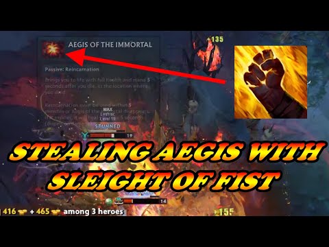 Ember Spirit stealing Aegis with Sleight of Fist