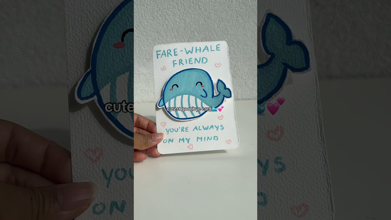 🐳🩵diy cute GOODBYE card #diy #giftidea #cardcreations #diycard #goodbye #whale #cardtutorial
