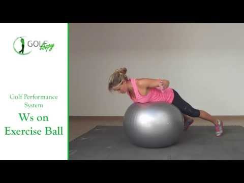 Golf Injury Prevention Exercise - Ws on Exercise Ball
