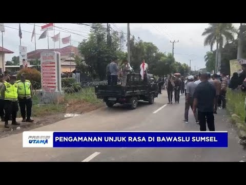 POLRES BANYUASIN KERAHKAN 353 PERSONEL GABUNGAN AMANKAN UNJUK RASA DI BAWASLU SUMSEL