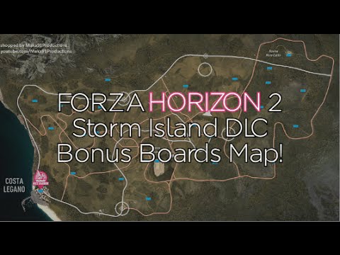 Forza Horizon 2 Storm Island DLC - Bonus Boards Locations (Map) - Gotta Smash Em All! Achievement