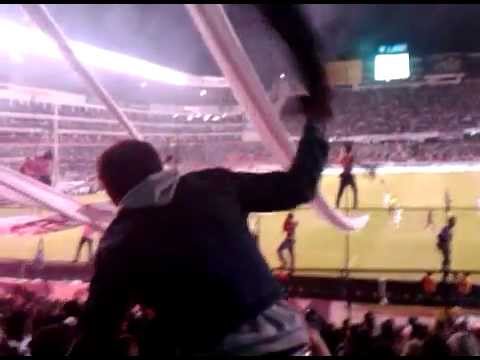 "Carnaval toda la vida, es de Liga la pasión" Barra: Muerte Blanca &bull; Club: LDU