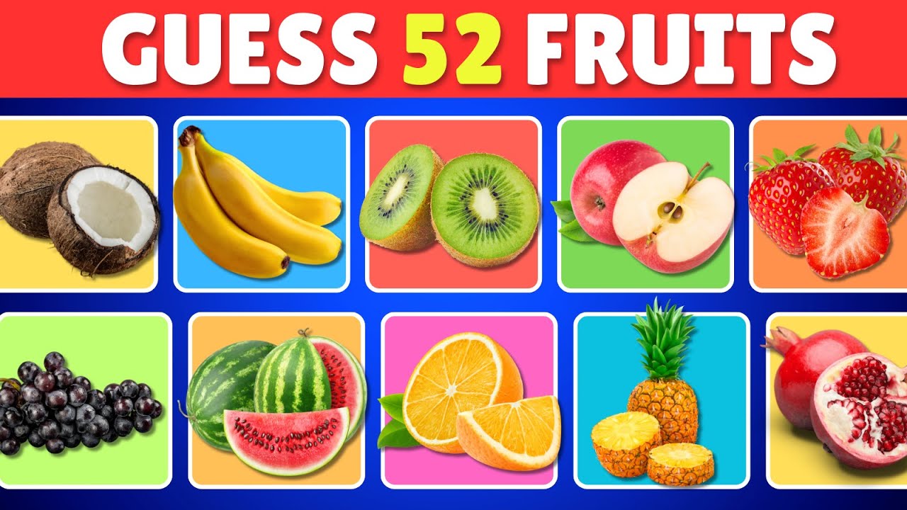 Guess the Fruit in 3 Seconds 🍍🍓🍌| 52 Different Types of Fruits | Fruit Quiz