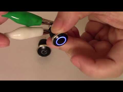 Metal Black Push Button Momentary Switch 12mm Waterproof Led Light 12V