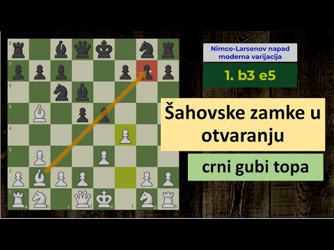 Šahovske zamke u otvaranju -  Nimzo-Larsenov napad - beli uzima topa