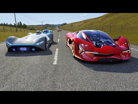 Mercedes-Benz Vision EQ Silver Arrow vs Lamborghini Terzo Millennio at Highlands