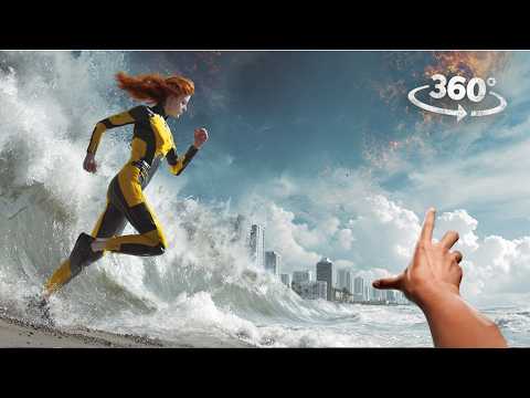 360° Virtual Reality: Tsunami and school flood VR 360 Video