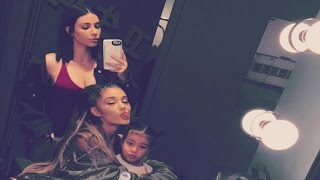 North West & Kim Kardashian Hang With Ariana Grande Backstage