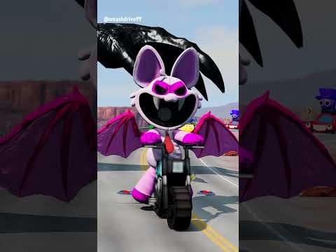 Weird Cars Crossing Triple Spider-Man Bollard with Giant Venom Slap in BeamNG.drive