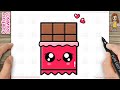 How to Draw a Cute Chocolate Bar Simple & Easy for Kids