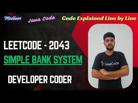 Simple Bank System Leetcode 2043 Java Code Developer Coder