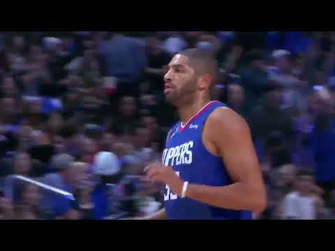 Nicolas Batum hits the half court shot to beat the buzzer and end the first quarter for the Clippers