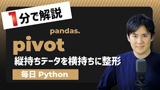 Download the video "【毎日Python】Pythonでデータフレームを縦持ちデータから横持ちに整形する方法｜pandas.pivot"