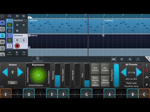 Playing with Cubasis App, GeoShred AUv3 and PPG Infinite AUv3