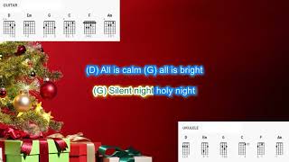 Silent Night by Michael Buble play along with scrolling guitar chords and lyrics