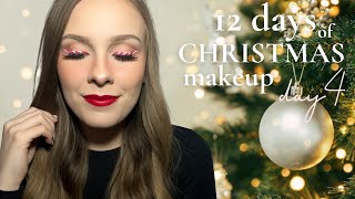 12 days of Christmas makeup| Day 4| Candy Cane Eyeliner♥️🤍