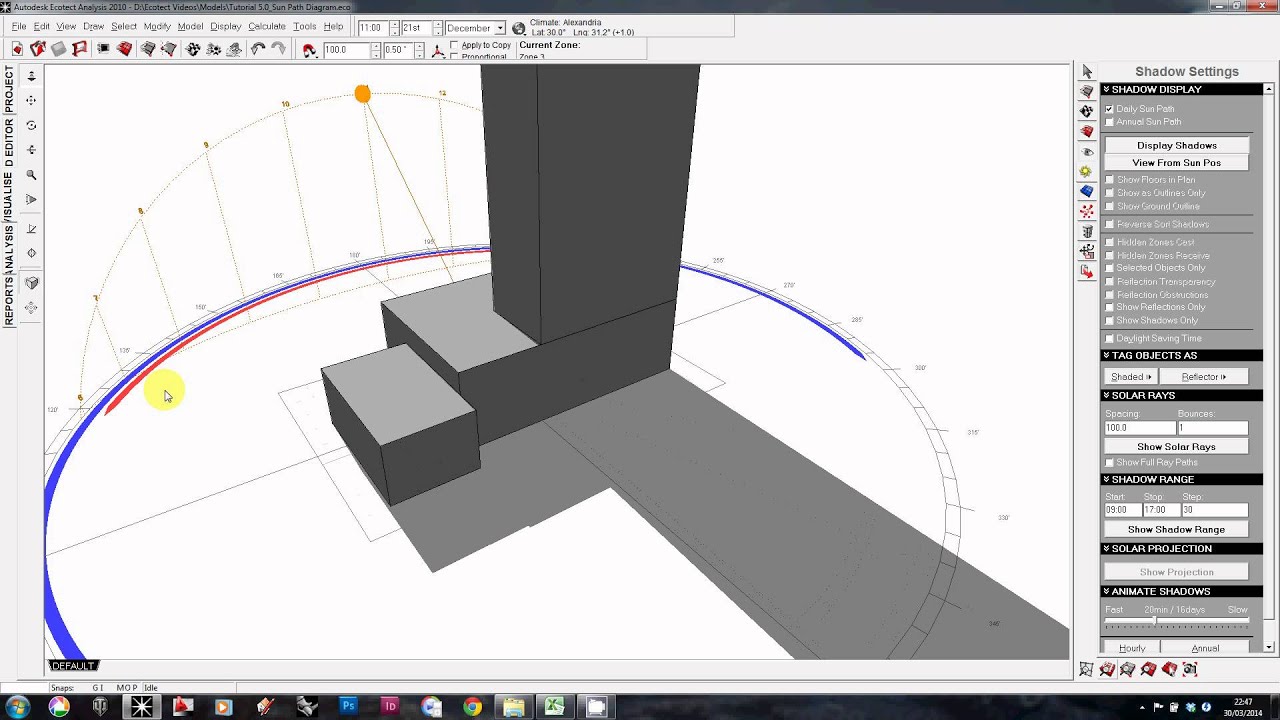 Ecotect Tutorial 5.0 - Sun Path Diagrams