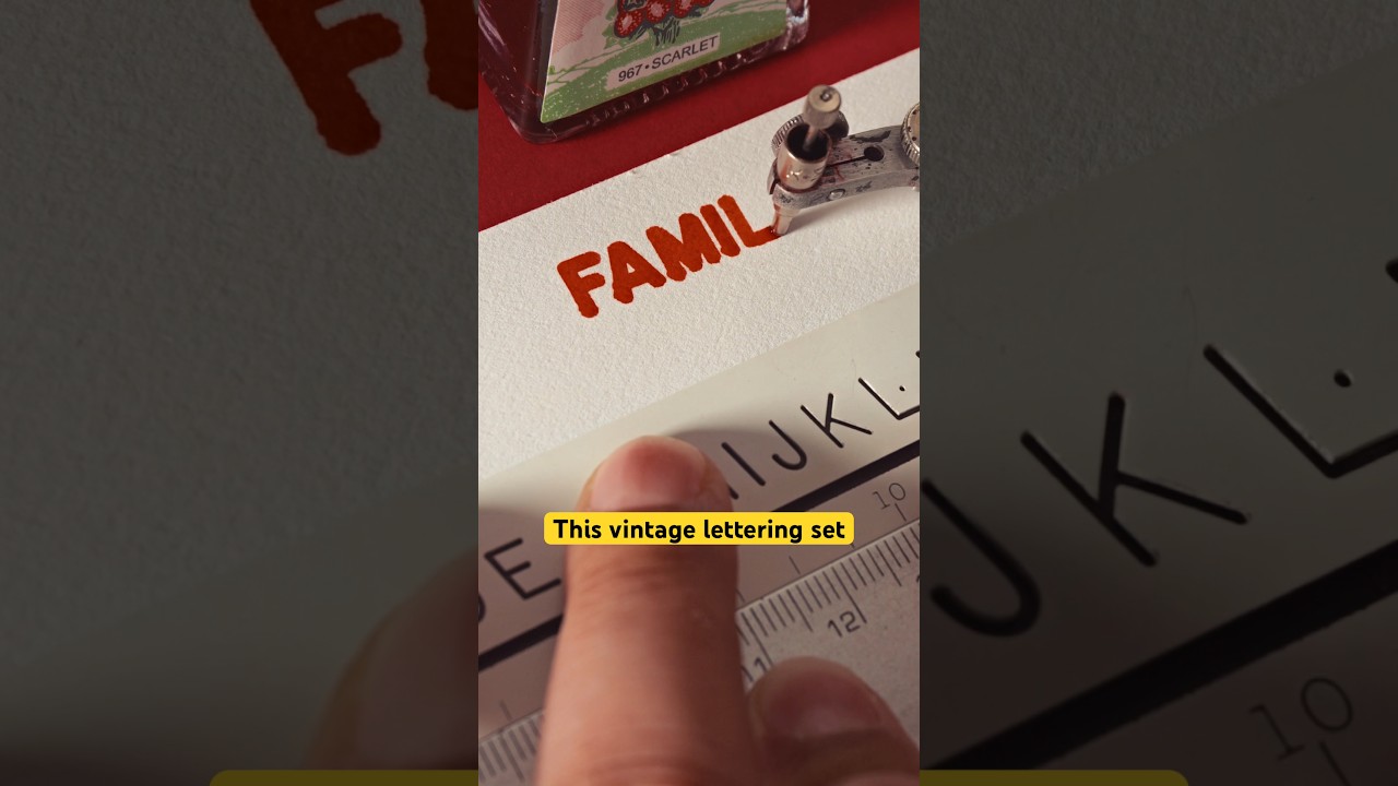 This vintage Leroy lettering set