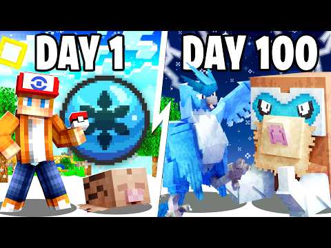 I Spent 100 DAYS as a ICE TRAINER in Pokémon Minecraft Vs my Rival! (Duos Cobblemon)