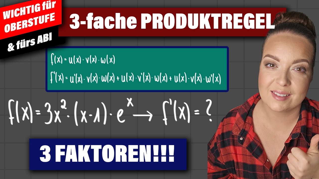 Produktregel zum Ableiten mit 3 FAKTOREN | f(x)=u(x)*v(x)*w(x)