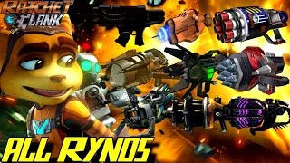 Ratchet &amp; Clank - All RYNO Weapons (2002-2016) GAMEPLAY