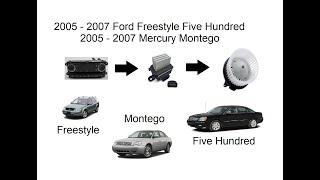 2005 2006 2007 Ford Freestyle Five Hundred Mercury Montego Blower Motor and Resistor Fix