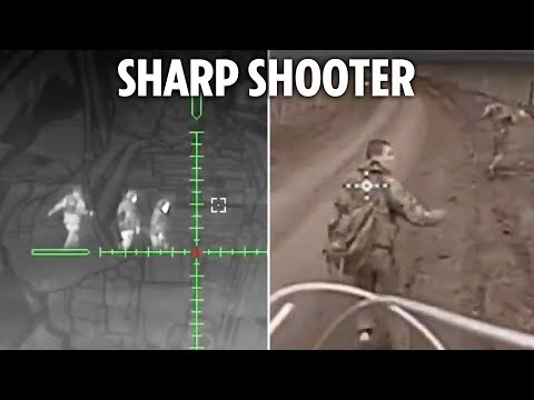 Ukraine sniper ELIMINATES Russian soldiers as they try to outrun drones