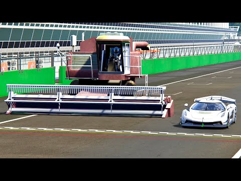 Koenigsegg Jesko vs Combine Harvester - Monza
